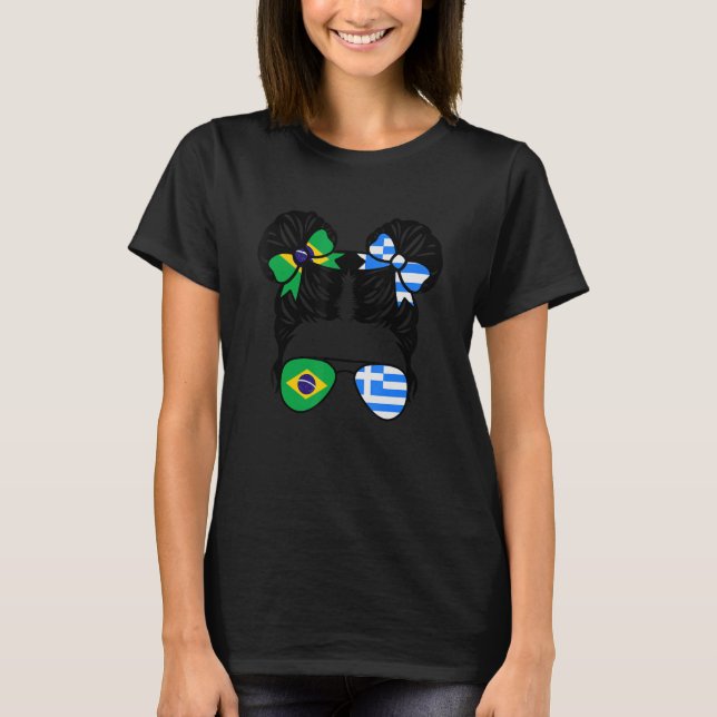 Half Brazilian Half Greek Girl Brazil Kids T Shirt (Framsida)