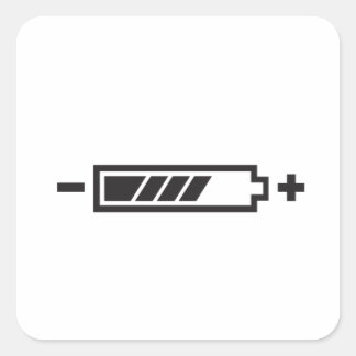 HALF CHARGE BATTERY FYRKANTIGT KLISTERMÄRKE