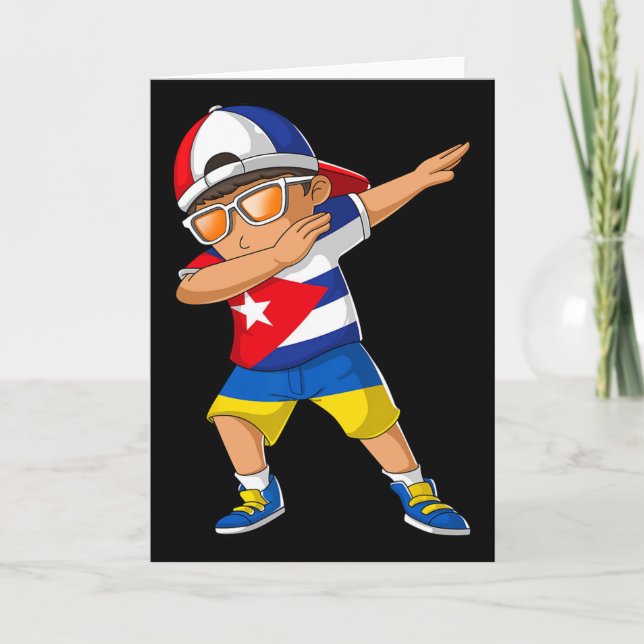 Half Cubyn Half Ukrainian Boy Kid Cuby Ukraine Fla Kort (Framsida)