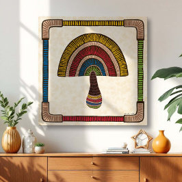 Half Dome Abstract Mushroom Canvastryck