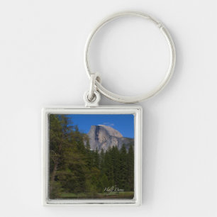 Half Dome Fyrkantig Silverfärgad Nyckelring