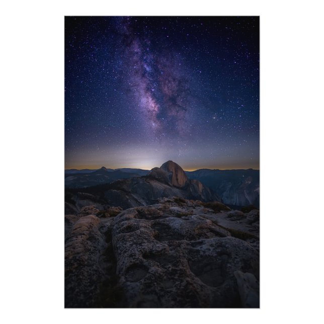 Half Dome under Milky Way Fototryck (Framsidan)