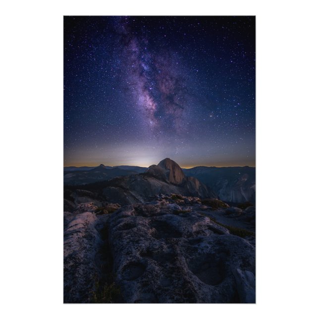 Half Dome under Milky Way Fototryck (Framsidan)