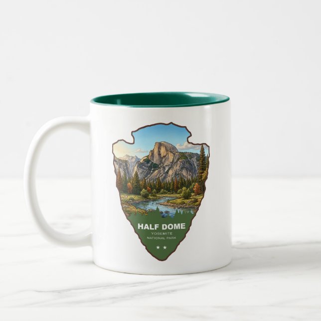Half Dome Yosemite National Park Arrowhead Två-Tonad Mugg (Vänster)
