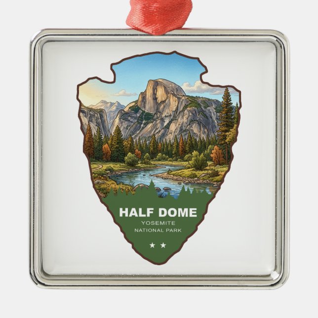 Half Dome Yosemite National Park Pilspets Julgransprydnad Metall (Framsidan)