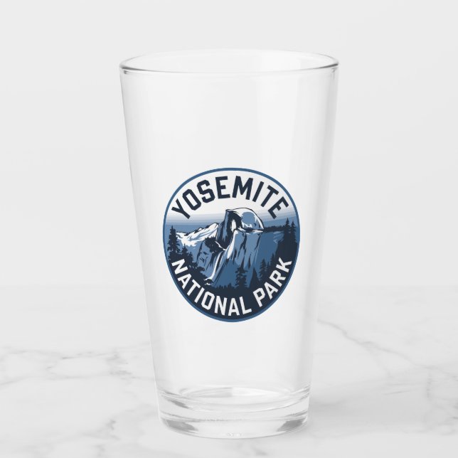 Half Dome Yosemite Rund Emblem Glaskopp (Framsida)