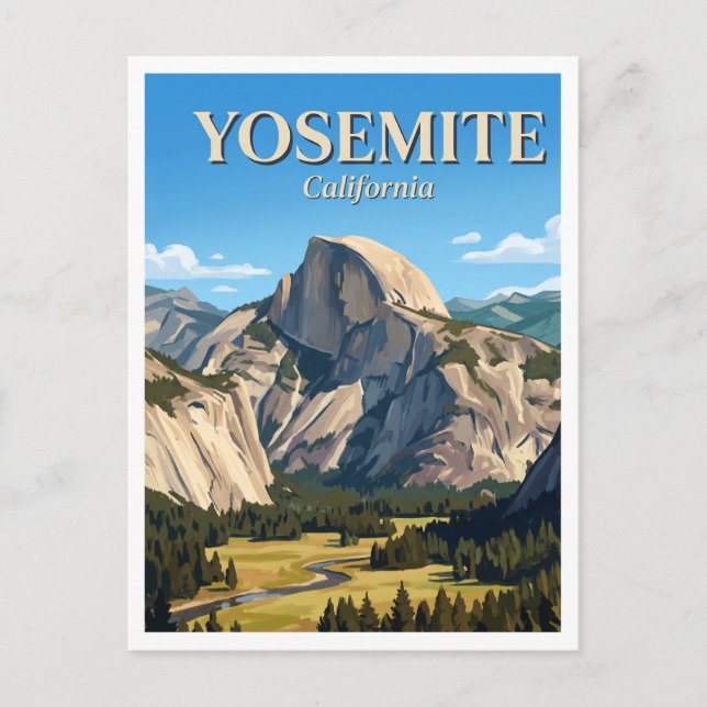 Half Dome Yosemite Vykort (Framsida)