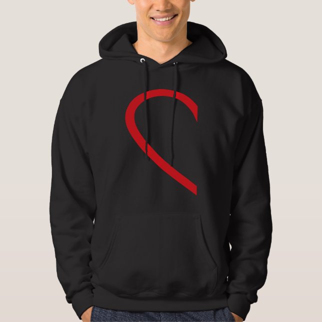 Half Heart Left Hand Side Love Couple Camisa Parej Hoodie (Framsida)
