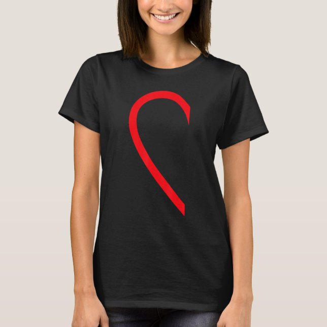 Half Heart Left Hand Side Love Couple Camisa Parej T Shirt (Framsida)