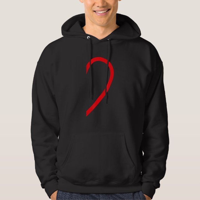 Half Heart Right Hand Side Love Couple Camisa Pare Hoodie (Framsida)