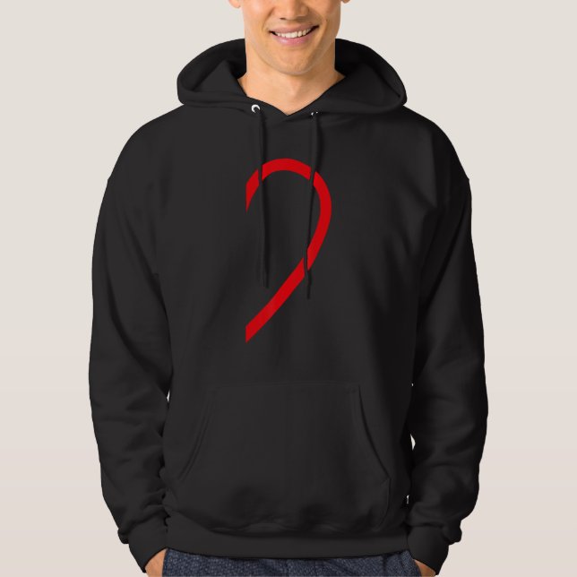 Half Heart Right Hand Side Love Couple Camisa Pare Hoodie (Framsida)