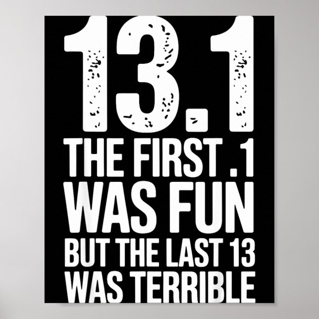 Half Marathon Art For Men Women 13.1 Half Marathon Poster (Framsidan)