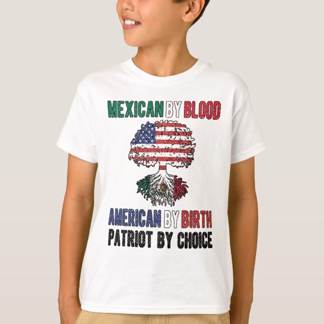 Half Mexican Half American Flag Mexico USA T Shirt (Framsida)