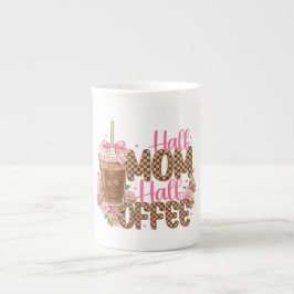 Half Mom Half Coffee Tröja – Söt mors dag  Benporslin Mugg