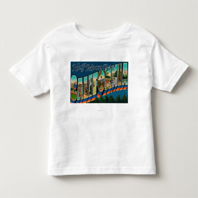 Half Moon Bay Kalifornien - stora brevplatser Tee Shirt (Framsida)
