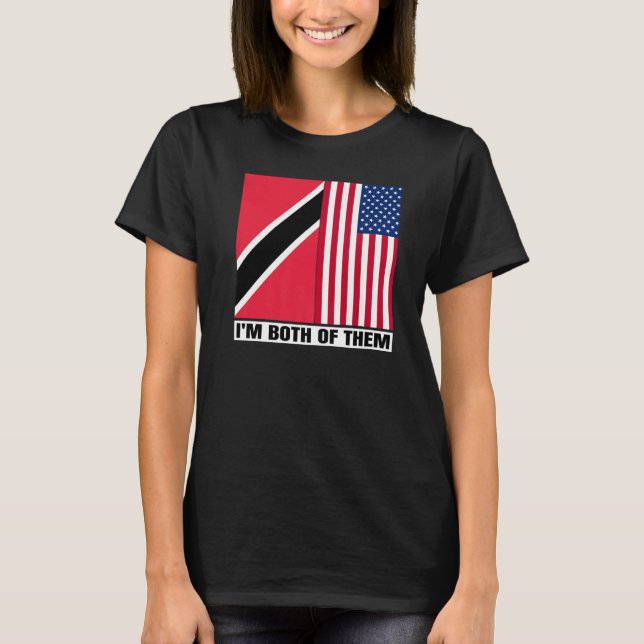 Half Trinbagonian American DNA Trinidad And Tobago T Shirt (Framsida)