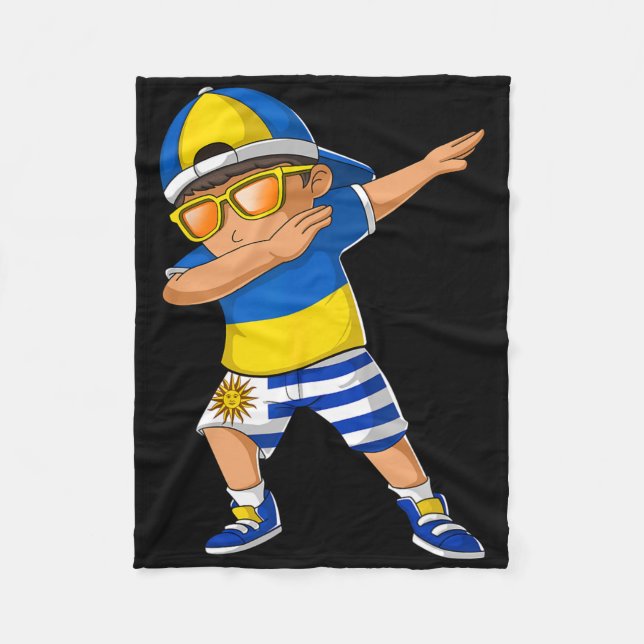 Half Ukrainian Uruguayan Boy Ukraine Uruguay Flag  Fleecefilt (Framsidan)