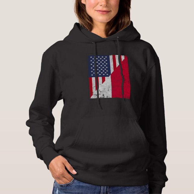 Half USA Flag Half Poland Flag American Polish T Shirt (Framsida)