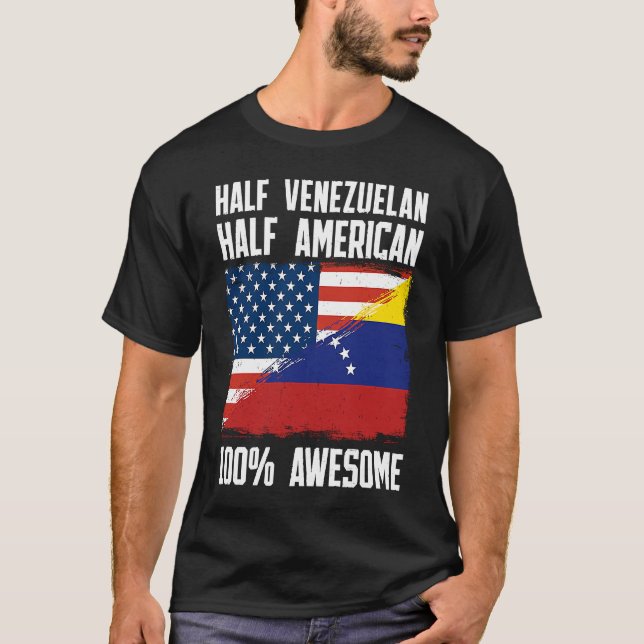 Half Venezuelan Half American  Venezuela American  T Shirt (Framsida)