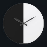 half white half black, half black half white stor klocka<br><div class="desc">half white half black, half black half white, black and white, black and white split, split black and white, half and half, unus annus, unus, annus, black, white, half, cute, vintage, fashion, half white, half black, half white and black, contrast, color, colour, colours, black white horizontal stripes, black white stripes,...</div>