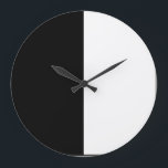 half white half black, half black half white stor klocka<br><div class="desc">half white half black, half black half white, black and white, black and white split, split black and white, half and half, unus annus, unus, annus, black, white, half, cute, vintage, fashion, half white, half black, half white and black, contrast, color, colour, colours, black white horizontal stripes, black white stripes,...</div>