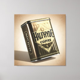 Halfhyde Coffee Co Retro Coffee Tin Canvastryck