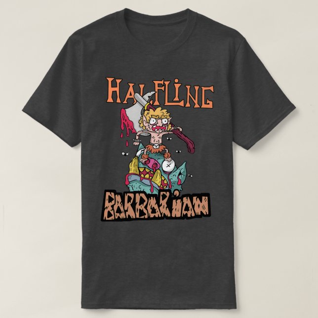 Halfling Barbarian DnD Arg Rage T Shirt (Design framsida)