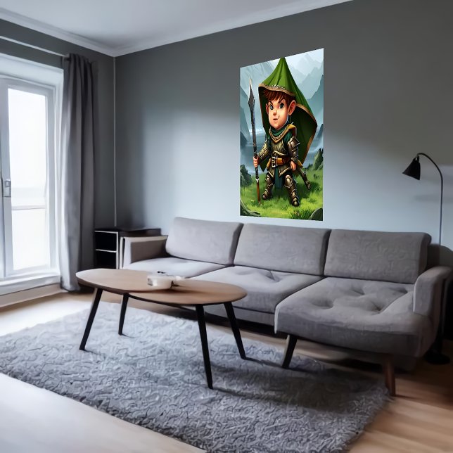 Halfling manlig krigare | AI Art Poster (Skapare uppladdad)