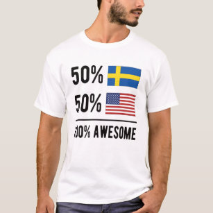 Hälften av den svenska halvamerikanska Sverigen US T Shirt