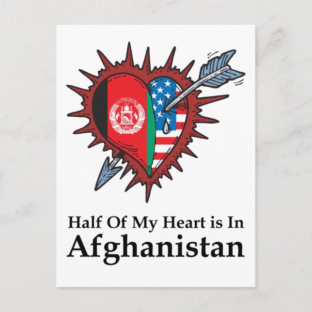 Hälften av mitt hjärta finns i Afghanistan Vykort (Framsida)