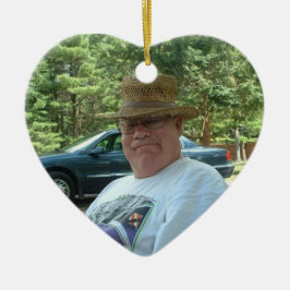 Hälften av mitt hjärta lever i himlens minnesstund julgransprydnad keramik