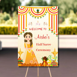 Hälften av Saree-välkomstskylt Halff sari Välkomst Poster