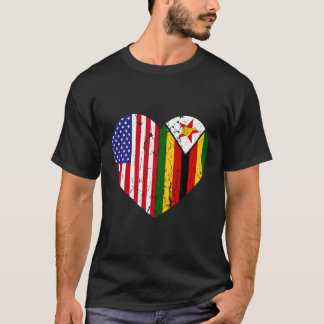 Hälften av Zimbabwe Halamerikanska rötter Manar Wo T Shirt