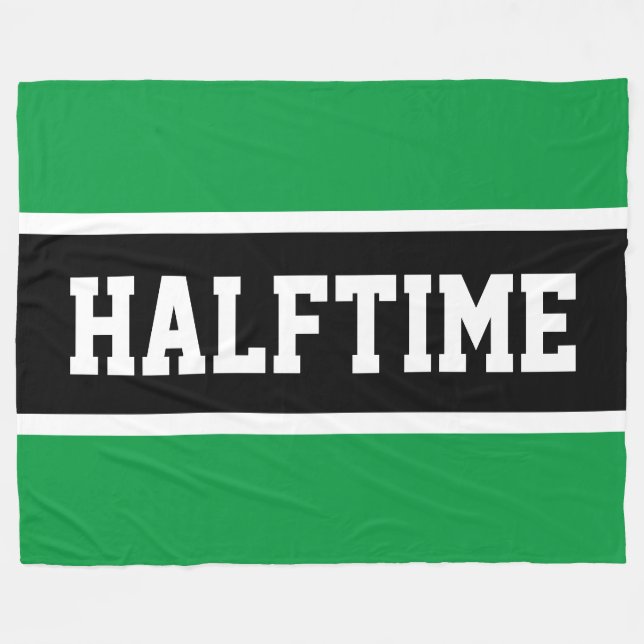 HALFTIME Bright Athletic Grönt Black White Rand Fleecefilt (Framsidan (Horisontell))
