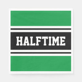 HALFTIME Bright Grönt Black White Tävla Rand Pappersservett