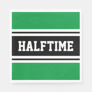 HALFTIME Bright Grönt Black White Tävla Rand Pappersservett