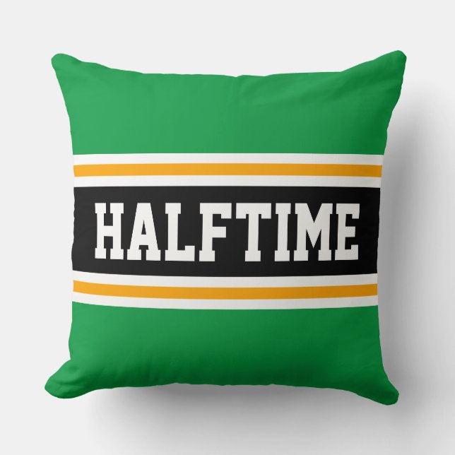 HALFTIME Bright Grönt Gult Black Sporty Rand Kudde (Framsida)