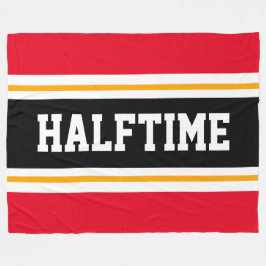 HALFTIME Bright Red Black White Tävla Rand Fleecefilt