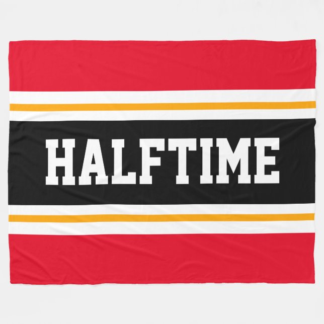 HALFTIME Bright Red Black White Tävla Rand Fleecefilt (Framsidan (Horisontell))