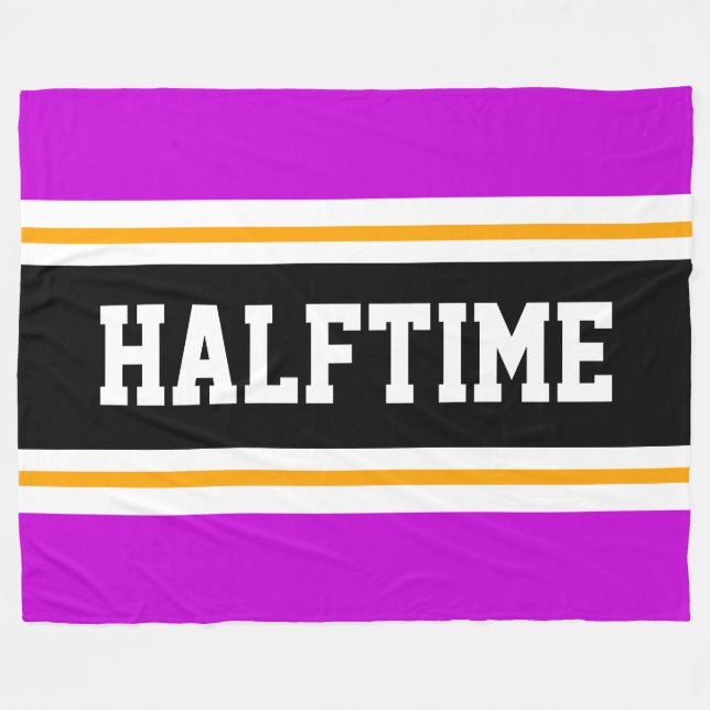 HALFTIME Bright Rosa Black White Tävla Rand Fleecefilt (Framsidan (Horisontell))