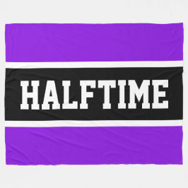 HALFTIME Bright Sporty Lila Black White Rand Fleecefilt