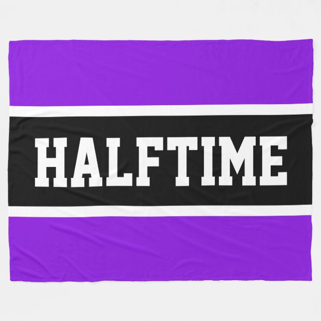 HALFTIME Bright Sporty Lila Black White Rand Fleecefilt (Framsidan (Horisontell))