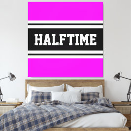 HALFTIME Tropical Rosa Black White Tävla Rand Canvastryck