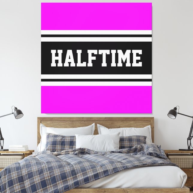 HALFTIME Tropical Rosa Black White Tävla Rand Canvastryck (Insitu (sovrum))