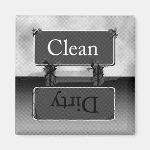 Halfton Grått Dirty Clean Dishwasher Magnet