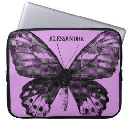 Halftone Butterfly Laptop sleeve - Lavender Person