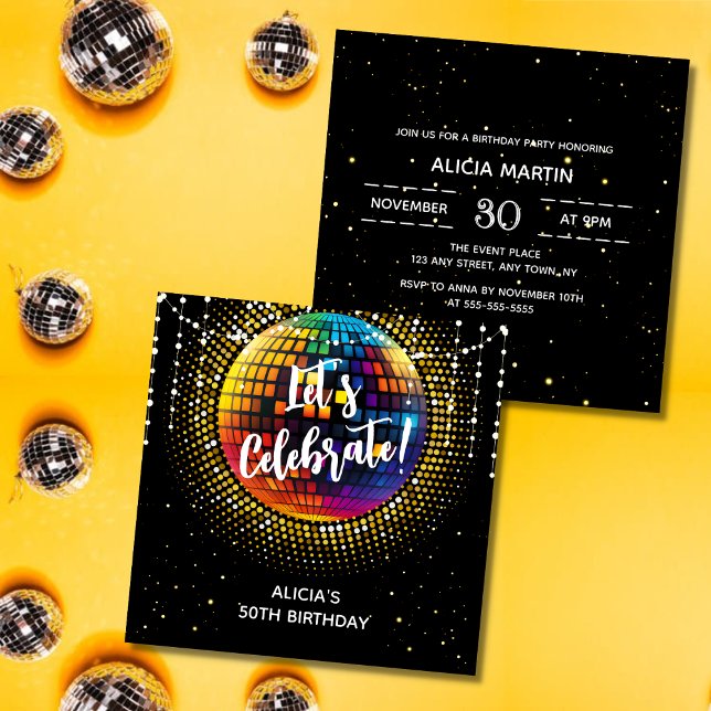 Halftone Disco Låt oss inbjudan till firande på fö (Skapare uppladdad)
