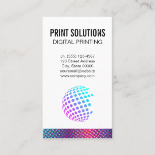 Halftone Färg   Färgfyllt geometriskt lob Visitkort