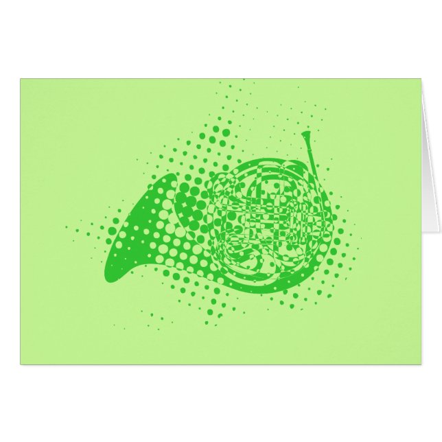 Halftone Horn Hälsningskort (Framsidan Horizontal)