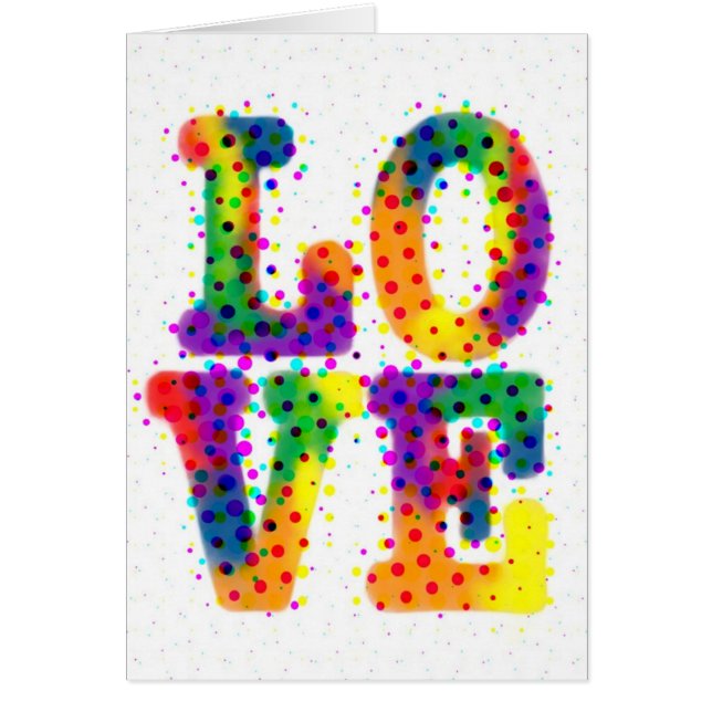 Halftone Kärlek Hälsningskort (Framsidan)